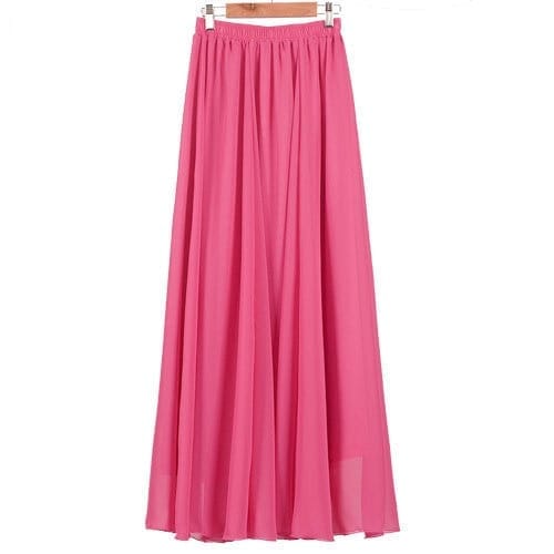 Summer Women's Maxi Skirt Two Layer Boho High Waist Skirt BENNYS