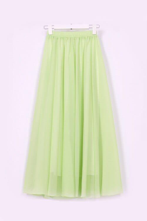 Summer Women's Maxi Skirt Two Layer Boho High Waist Skirt BENNYS