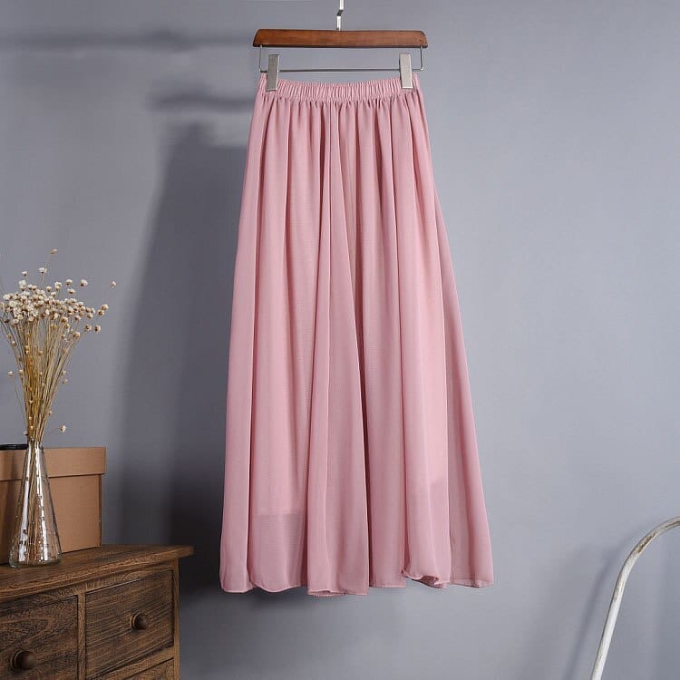 Summer Women's Maxi Skirt Two Layer Boho High Waist Skirt BENNYS