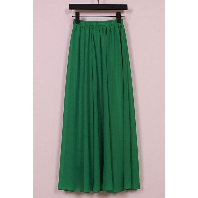 Summer Women's Maxi Skirt Two Layer Boho High Waist Skirt BENNYS