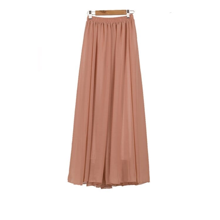 Summer Women's Maxi Skirt Two Layer Boho High Waist Skirt BENNYS