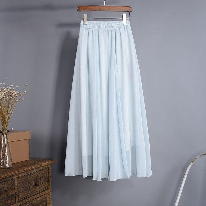 Summer Women's Maxi Skirt Two Layer Boho High Waist Skirt BENNYS