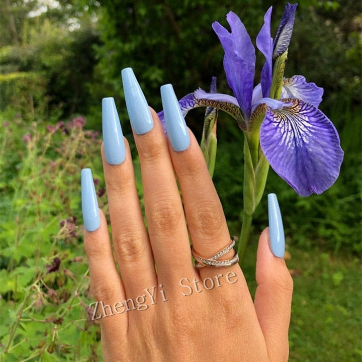 Super Long Fake Nails Coffin Glossy Artificial Press On Nails BENNYS