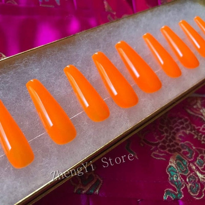 Super Long Fake Nails Coffin Glossy Artificial Press On Nails BENNYS