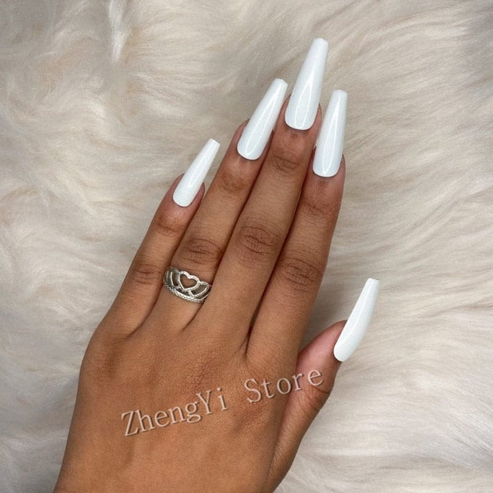 Super Long Fake Nails Coffin Glossy Artificial Press On Nails BENNYS