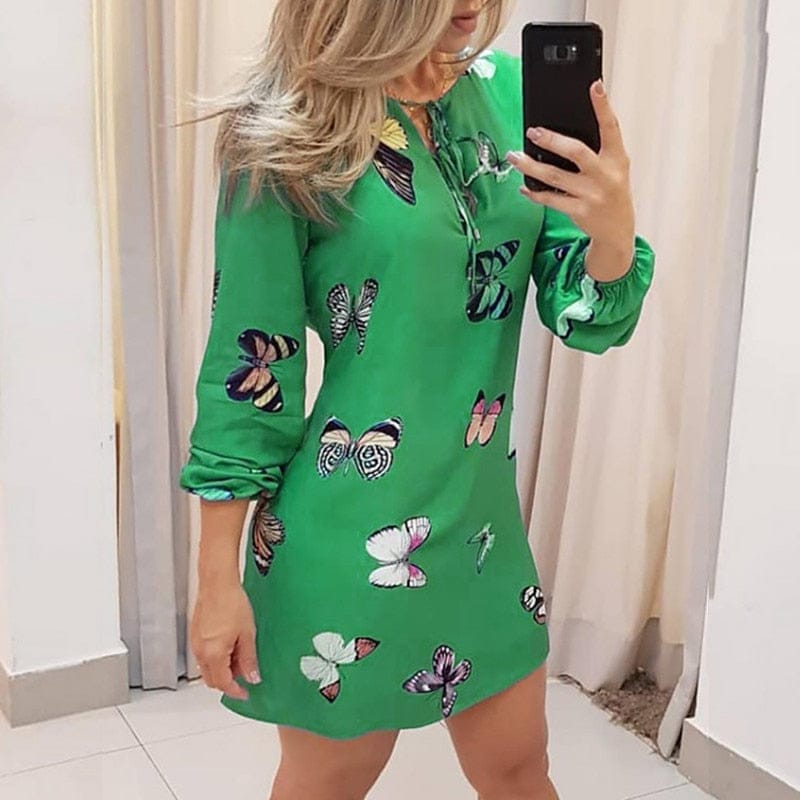 Sweet Butterfly Print Dress For Women BENNYS