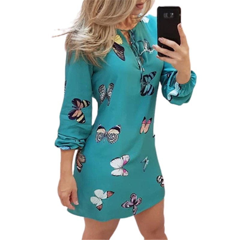 Sweet Butterfly Print Dress For Women BENNYS