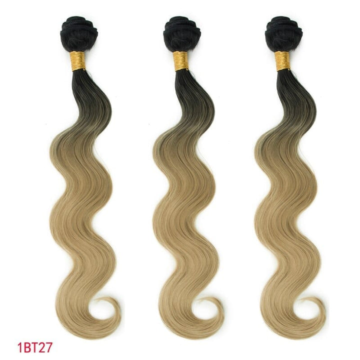 Synthetic Body Wave Bundles With Closure Hair Bundles With Frontal BENNYS