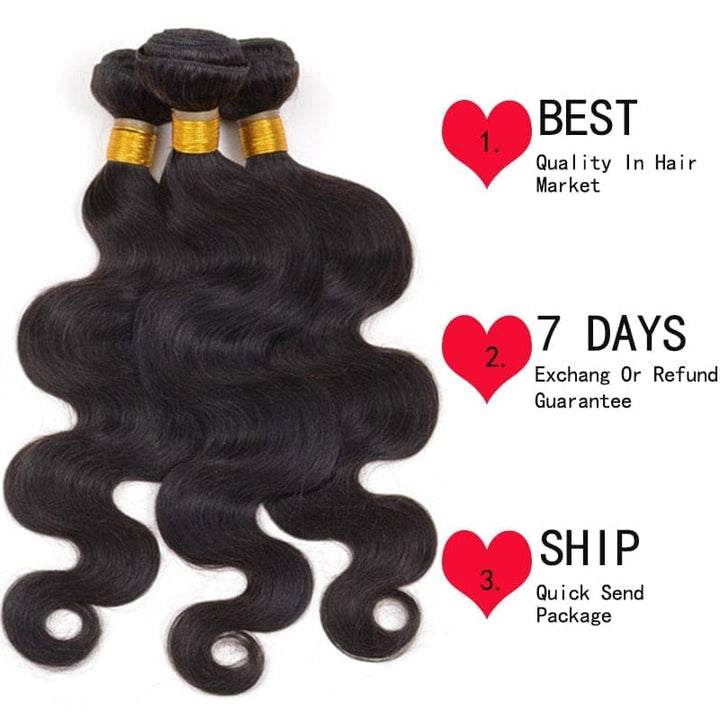 Synthetic Body Wave Bundles With Closure Hair Bundles With Frontal BENNYS
