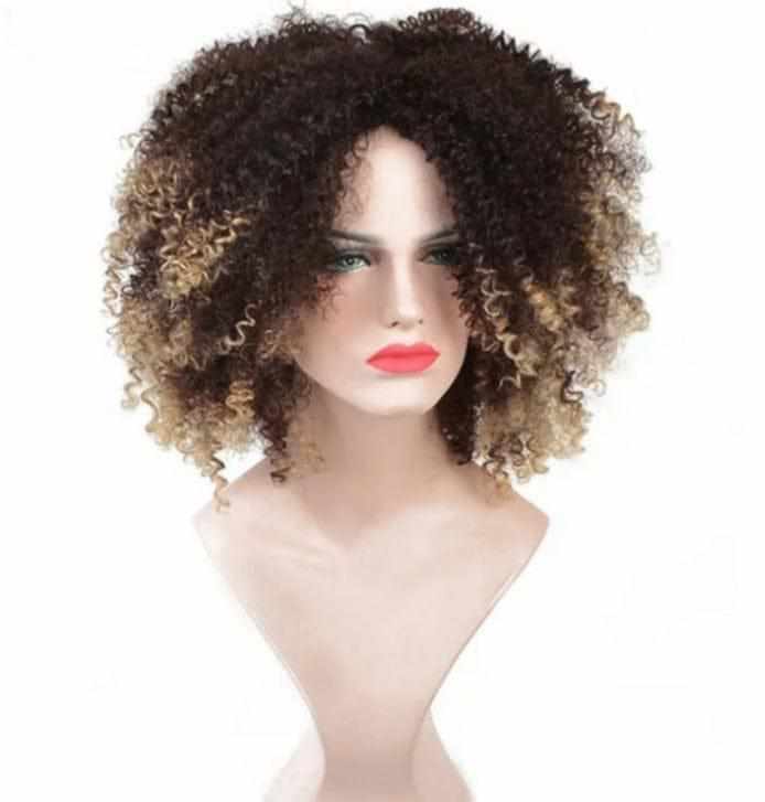 Synthetic Ombre Curly Wigs for Women Short Afro Wig BENNYS