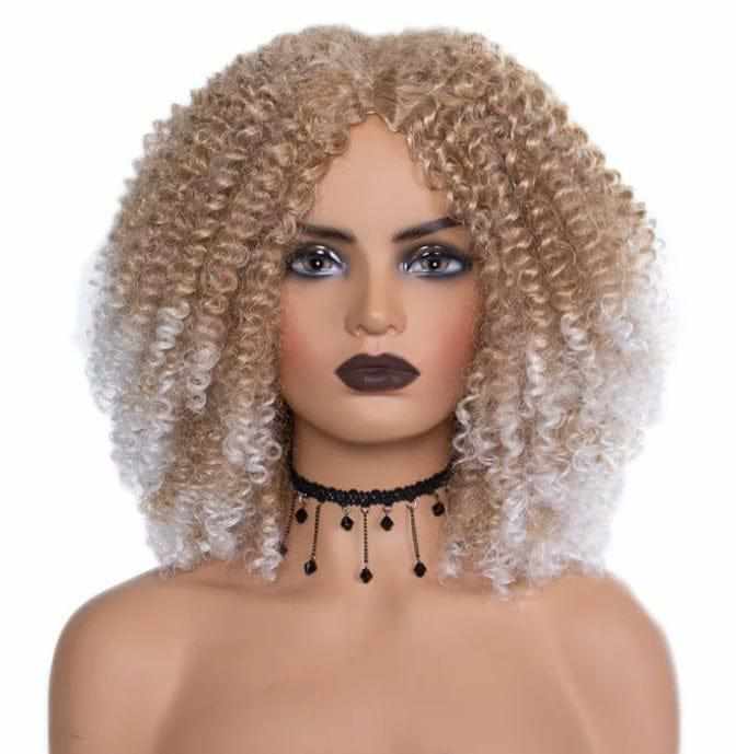 Synthetic Ombre Curly Wigs for Women Short Afro Wig BENNYS