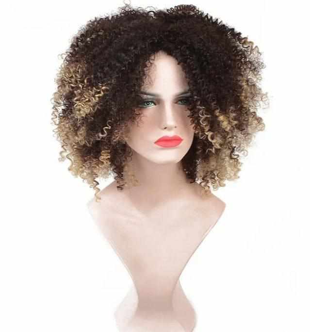 Synthetic Ombre Curly Wigs for Women Short Afro Wig BENNYS