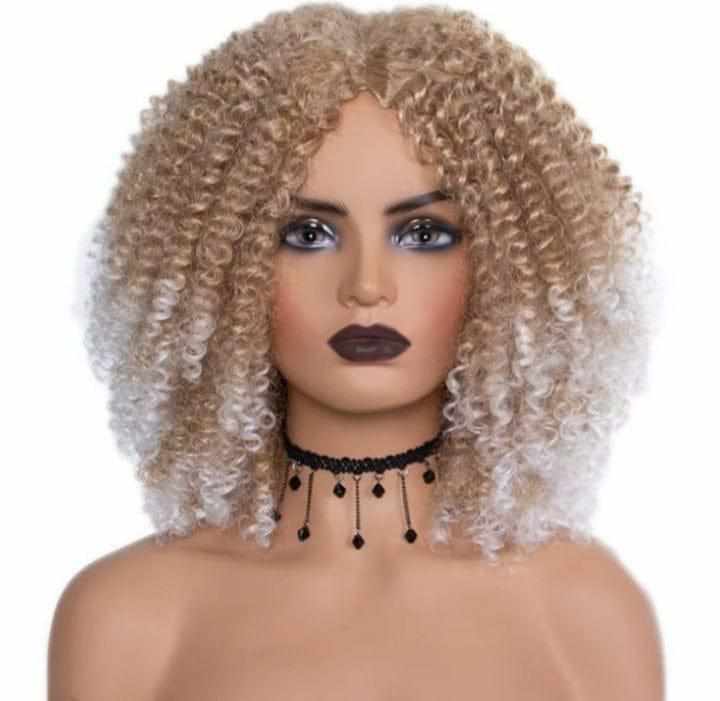 Synthetic Ombre Curly Wigs for Women Short Afro Wig BENNYS