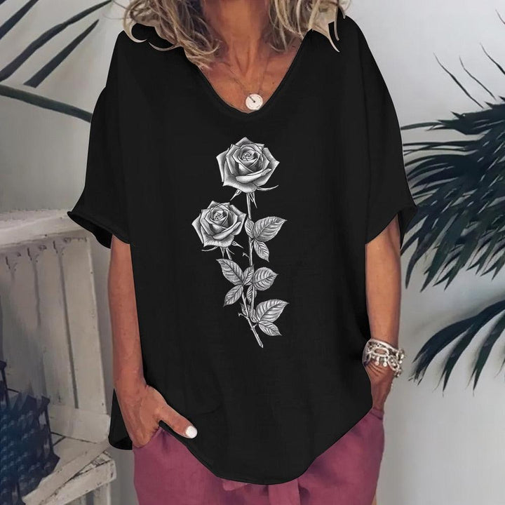 T-Shirt For Women Love Print Short Sleeve Tops BENNYS