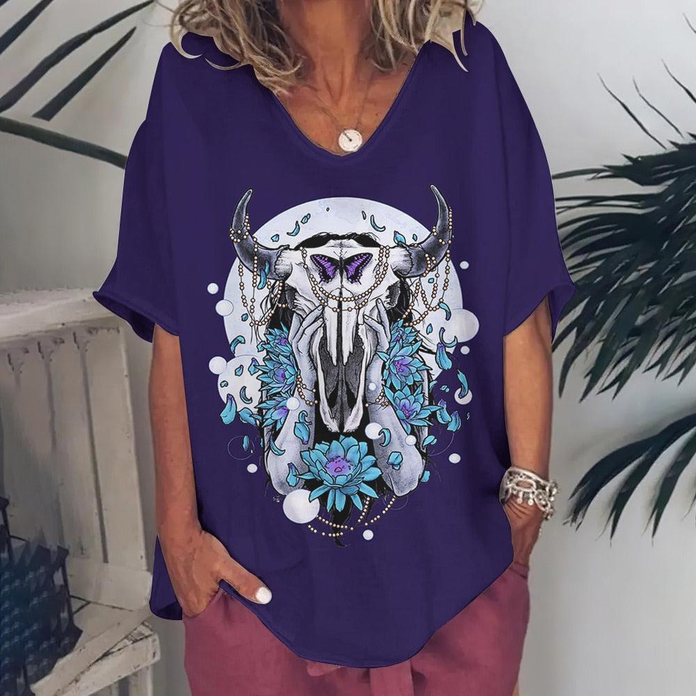 T-Shirt For Women Love Print Short Sleeve Tops BENNYS