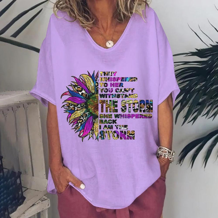 T-Shirt For Women Love Print Short Sleeve Tops BENNYS
