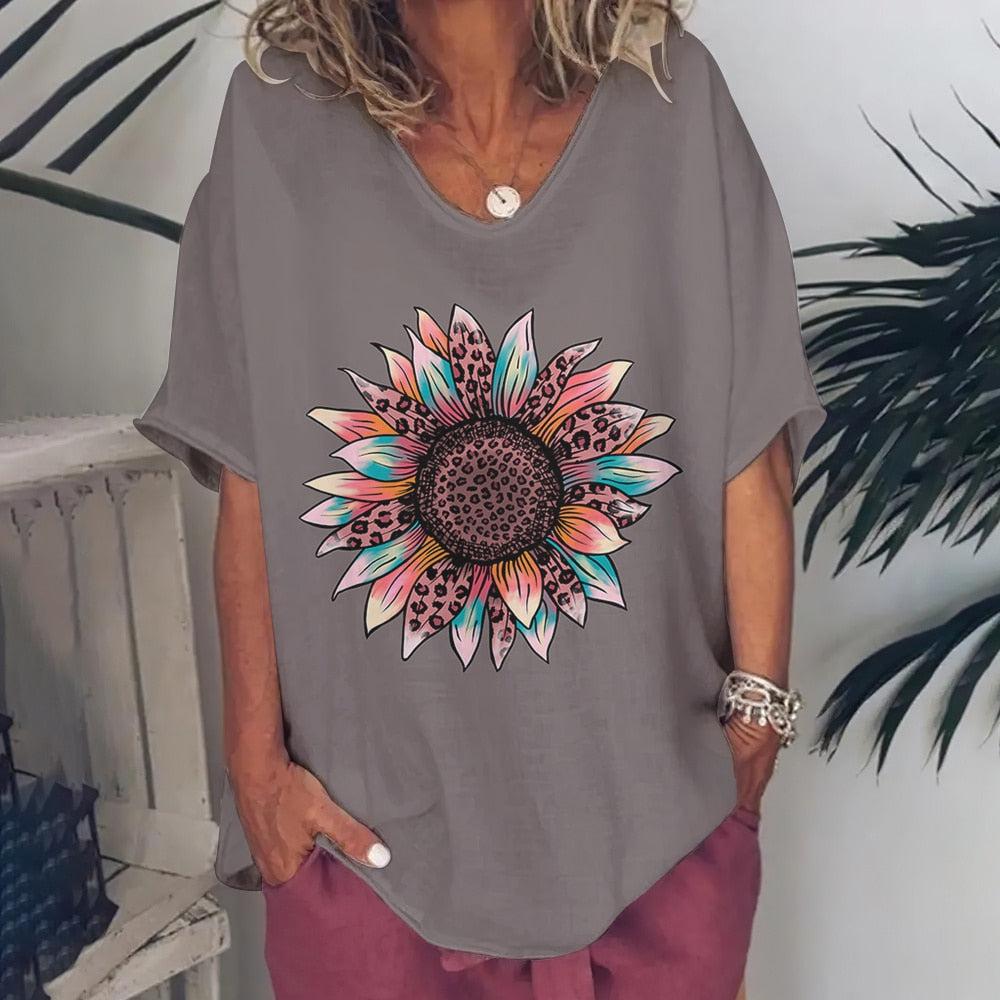 T-Shirt For Women Love Print Short Sleeve Tops BENNYS