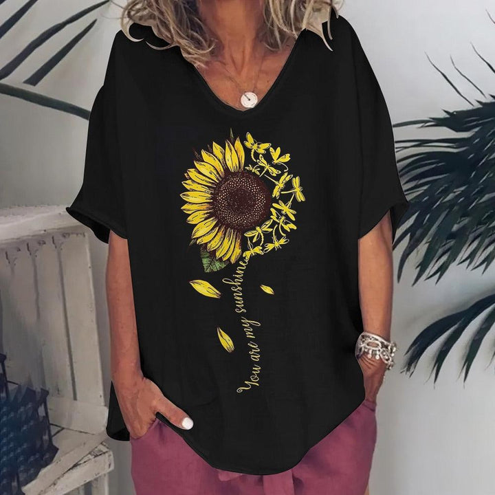 T-Shirt For Women Love Print Short Sleeve Tops BENNYS