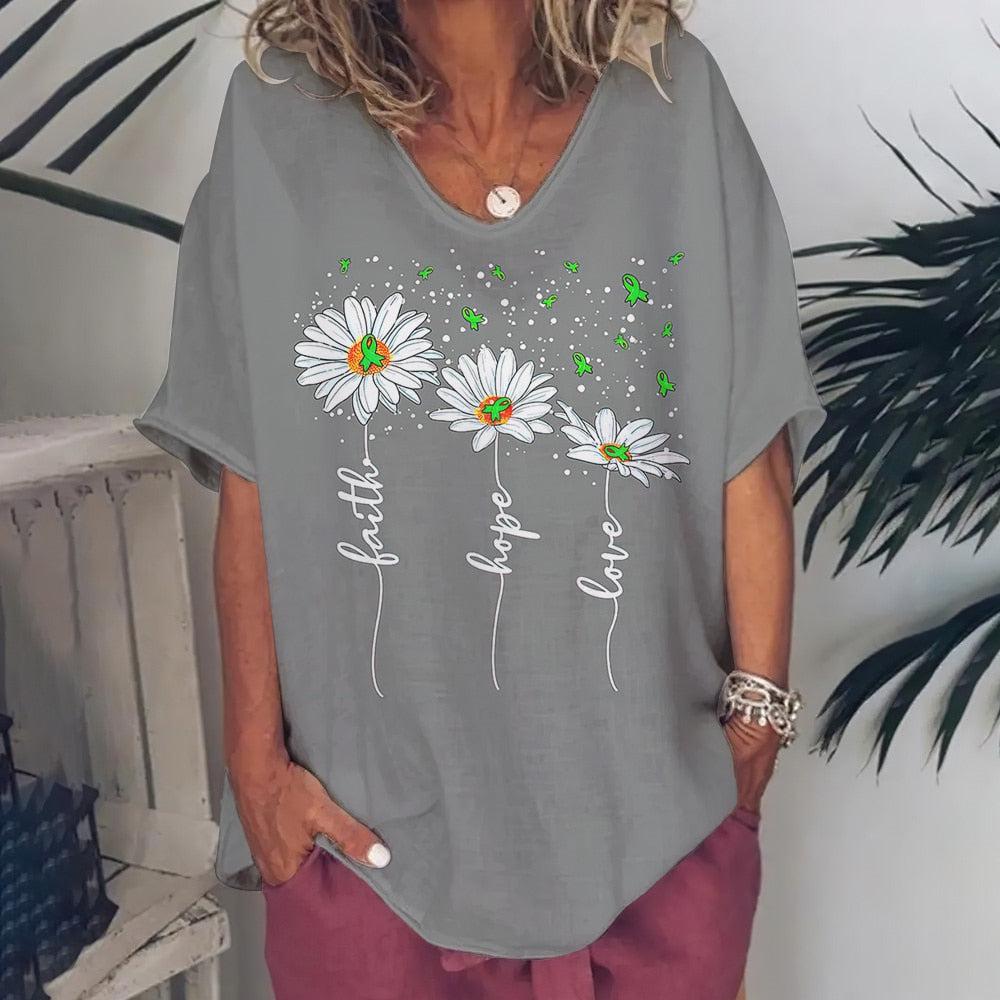 T-Shirt For Women Love Print Short Sleeve Tops BENNYS