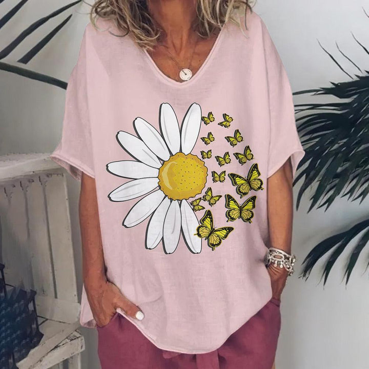 T-Shirt For Women Love Print Short Sleeve Tops BENNYS