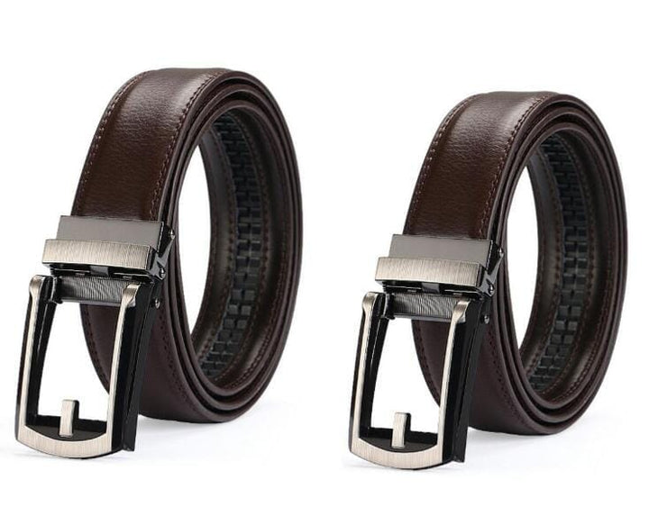TV Belt Men's Comfort Click Fake Pin Buckle Men's Leather Belt BENNYS
