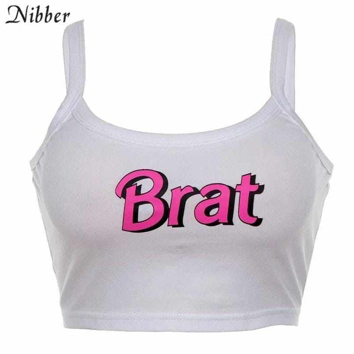 Teen Girls summer Short Sleeve tees bra letter printed Brat Tops Cotton Sexy T-Shirts BENNYS