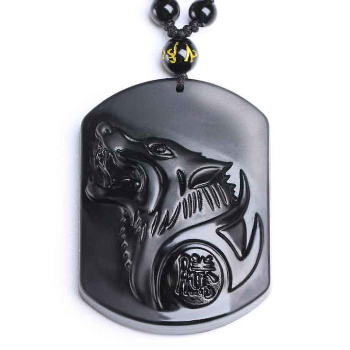 Totem Pendant Black Wolf Head Necklace Pendant Men's Necklace BENNYS