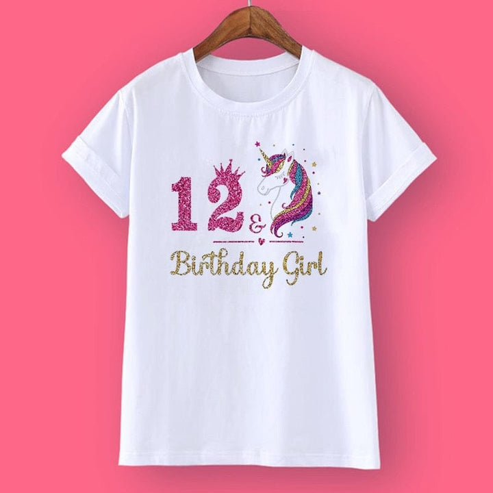 Unicorn Birthday Shirt 1-12 Birthday T-Shirt  Wild Tee Girls Party T Shirt BENNYS