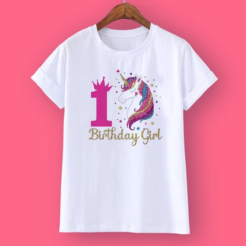 Unicorn Birthday Shirt 1-12 Birthday T-Shirt  Wild Tee Girls Party T Shirt BENNYS