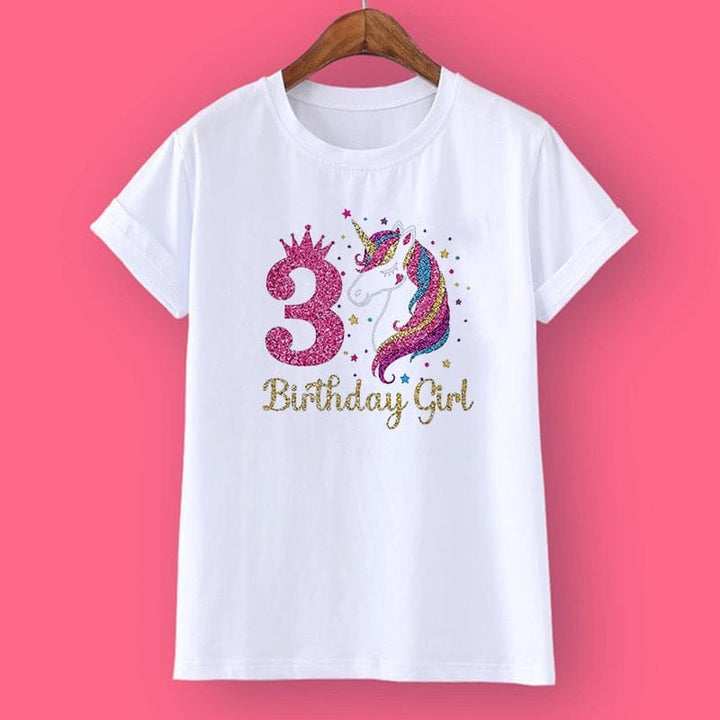 Unicorn Birthday Shirt 1-12 Birthday T-Shirt  Wild Tee Girls Party T Shirt BENNYS