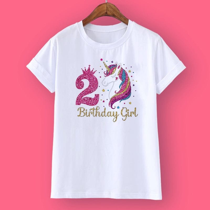 Unicorn Birthday Shirt 1-12 Birthday T-Shirt  Wild Tee Girls Party T Shirt BENNYS