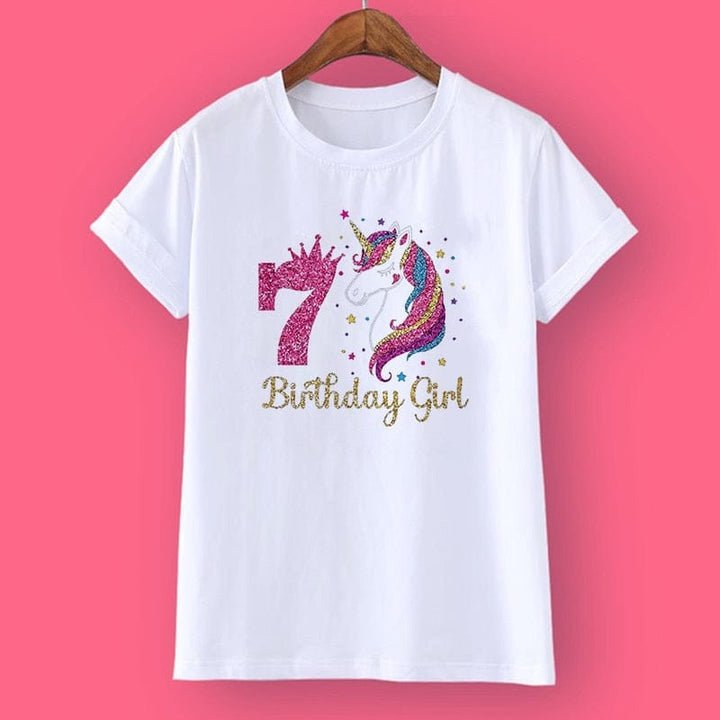 Unicorn Birthday Shirt 1-12 Birthday T-Shirt  Wild Tee Girls Party T Shirt BENNYS