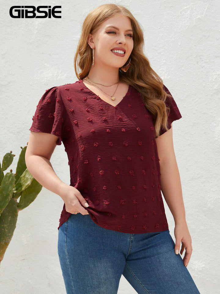 V-Neck Butterfly Sleeve Chiffon Blouse For Women BENNYS