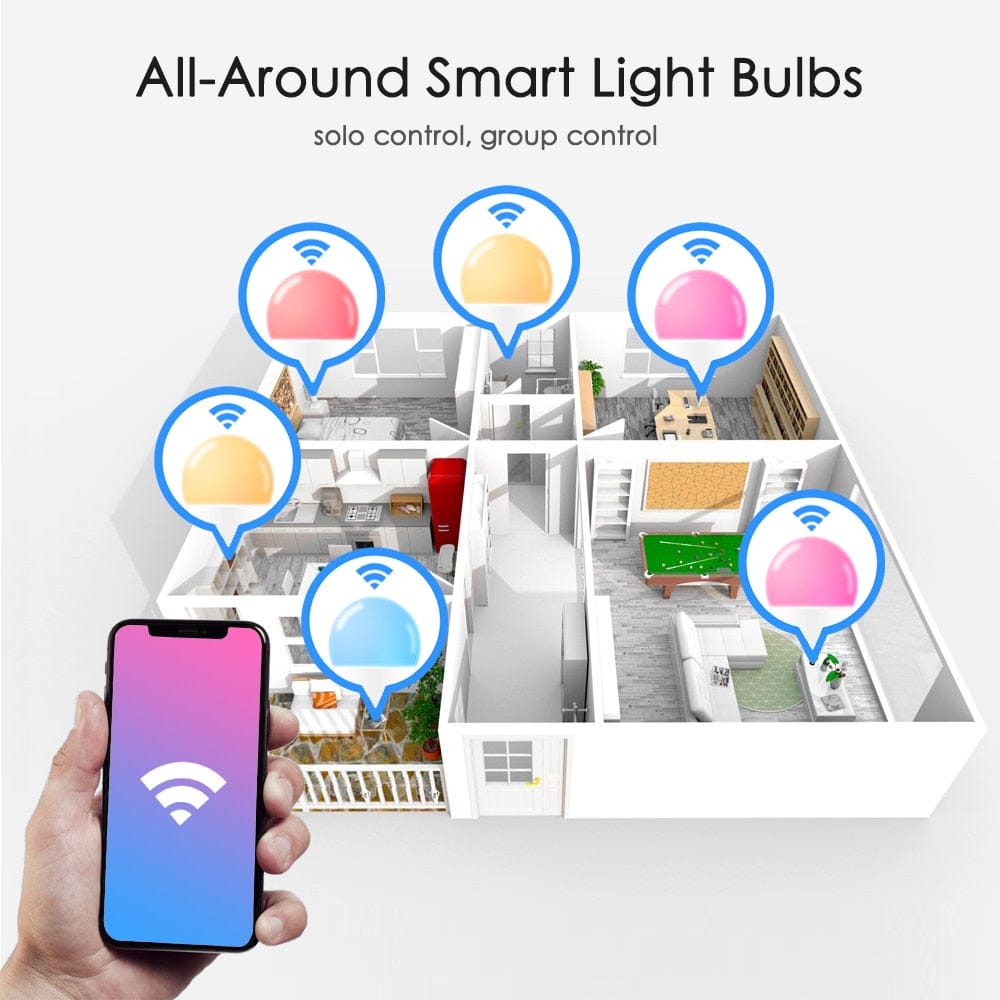 WIFI LED Smart Light Bulb Voice Control Alexa Google Assistant 100W BENNYS