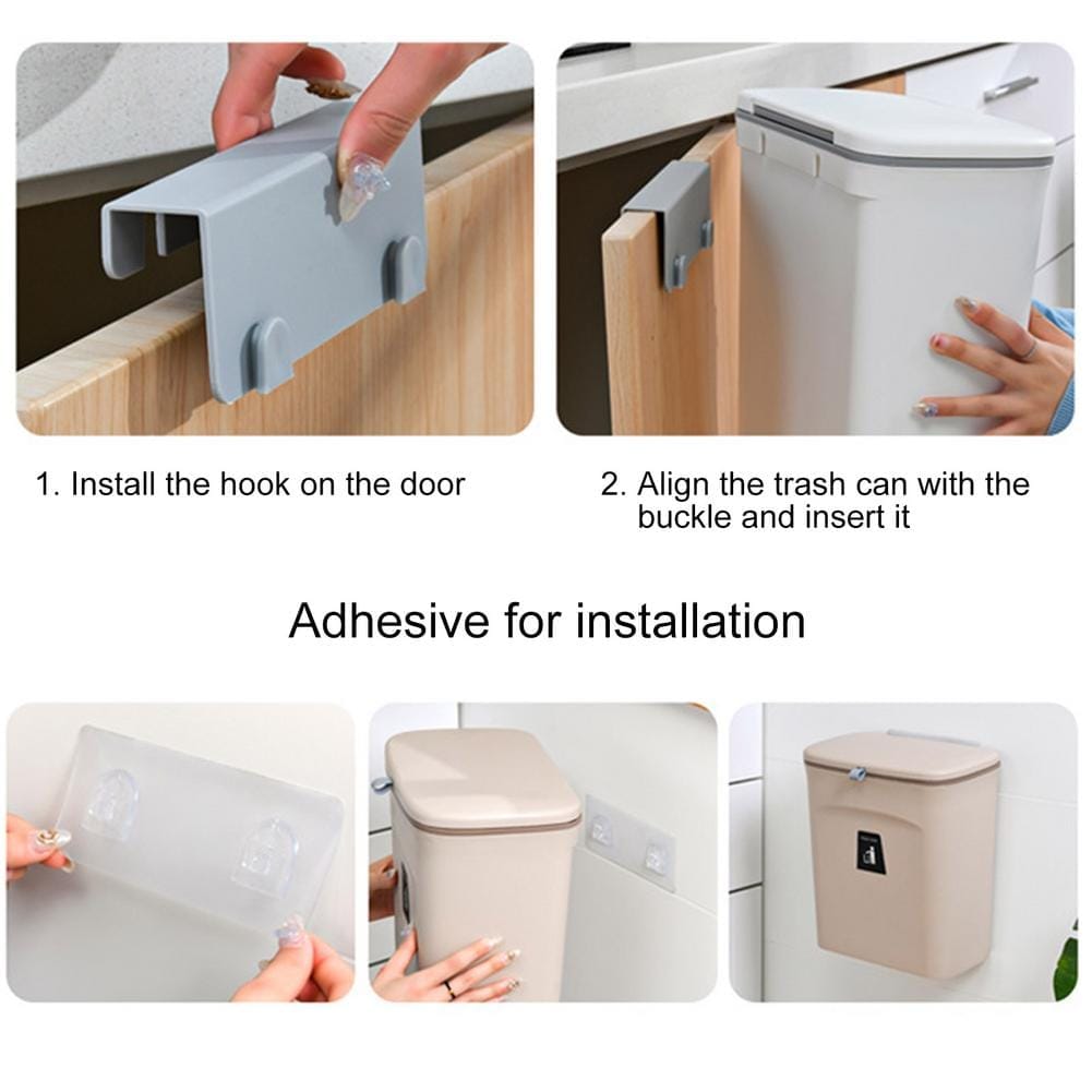 Wall Mounted Trash Can Bin With Lid Waste Bin BENNYS