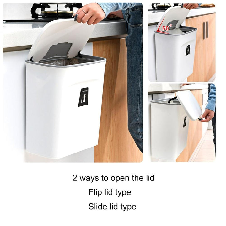Wall Mounted Trash Can Bin With Lid Waste Bin BENNYS