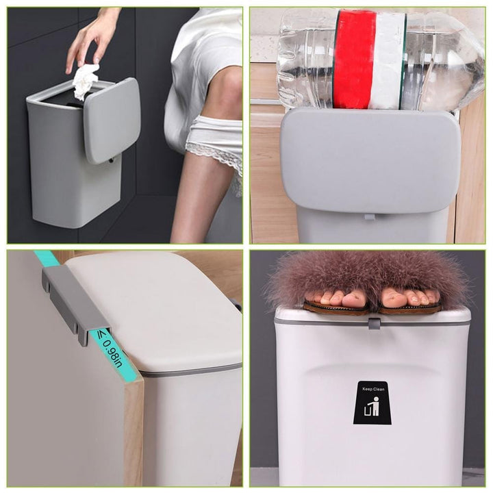 Wall Mounted Trash Can Bin With Lid Waste Bin BENNYS
