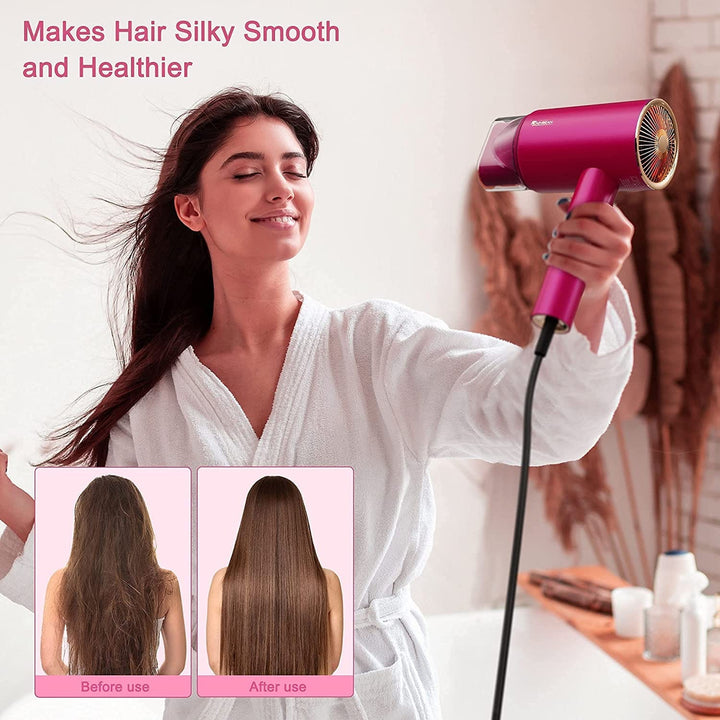 Water Ionic Hair Dryer, 1800W Blow Dryer Powerful Low Noise Fast Drying BENNYS