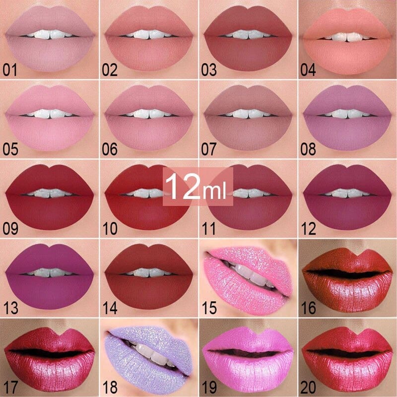 Waterproof Long Lasting Matte+Shimmer Nude Glitter Lip Gloss BENNYS