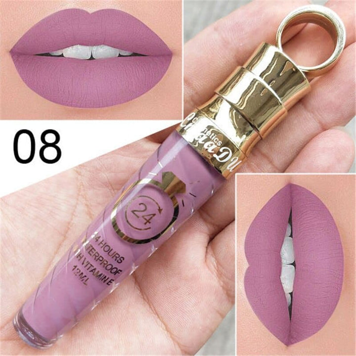 Waterproof Long Lasting Matte+Shimmer Nude Glitter Lip Gloss BENNYS
