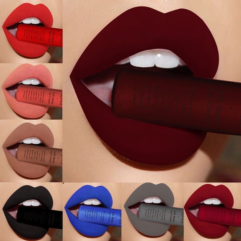 Waterproof Matte Nude Lipstick Pigment Red Long Lasting Lip Gloss BENNYS