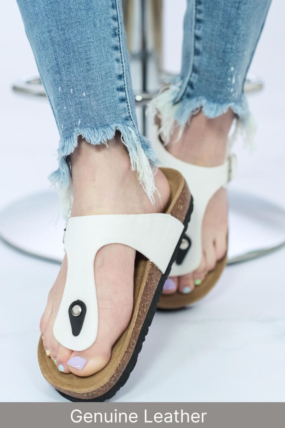 WeeBoo Forever Summer Genuine Leather T-Strap Slide Sandals BENNYS