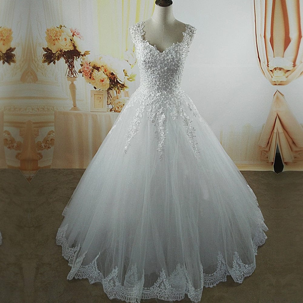 White Ivory pearls Wedding Dresses BENNYS
