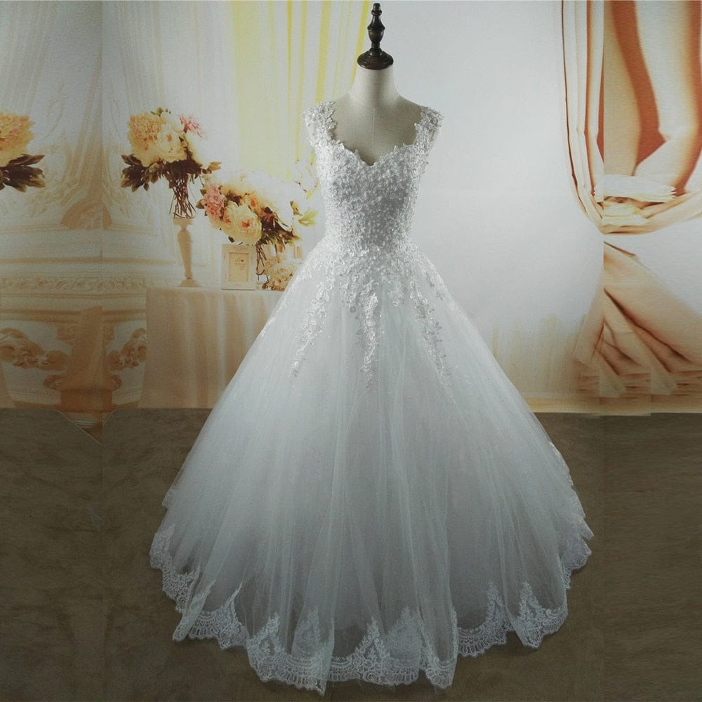 White Ivory pearls Wedding Dresses BENNYS