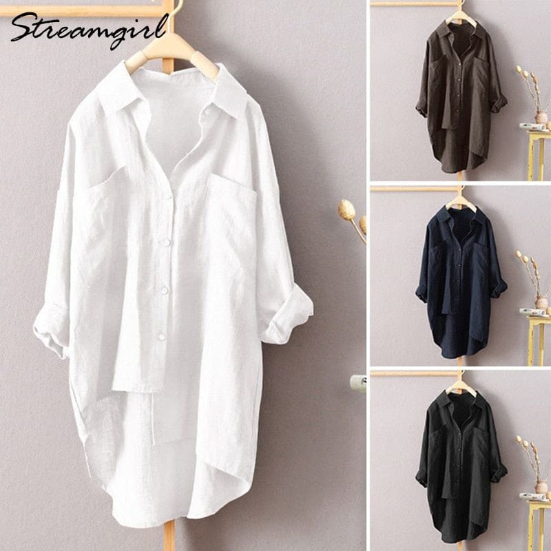 Plus size best sale white work shirt