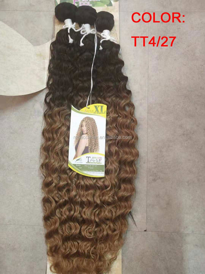 Wholesale synthetic hair deep wave hair extension 22 24 26 inch BENNYS