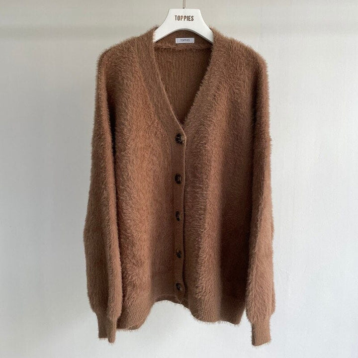 Winter Cardigan Sweater For Women Faux Fur Knitted Sweater BENNYS