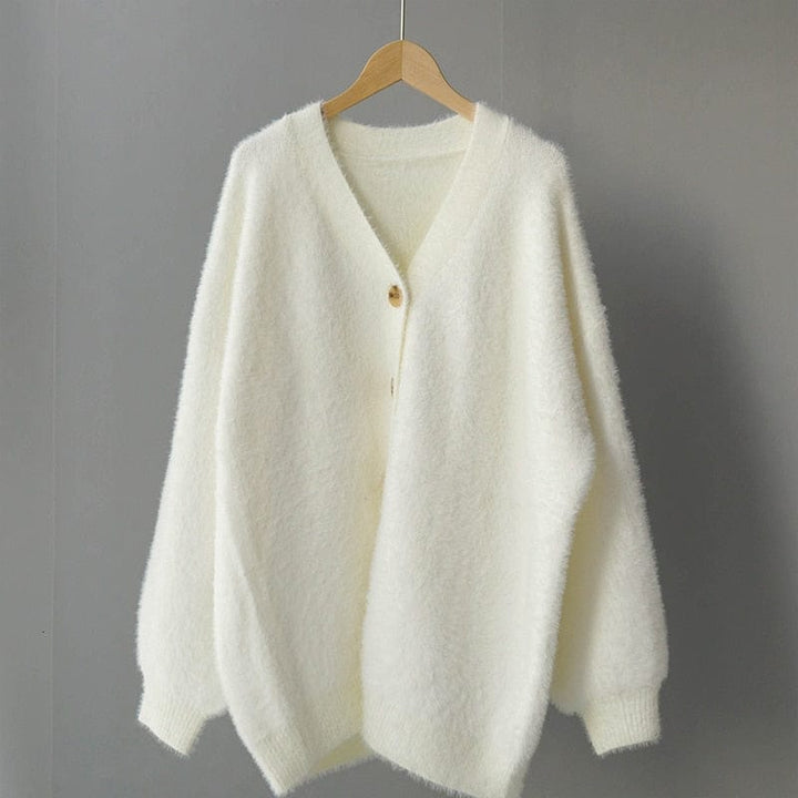 Winter Cardigan Sweater For Women Faux Fur Knitted Sweater BENNYS