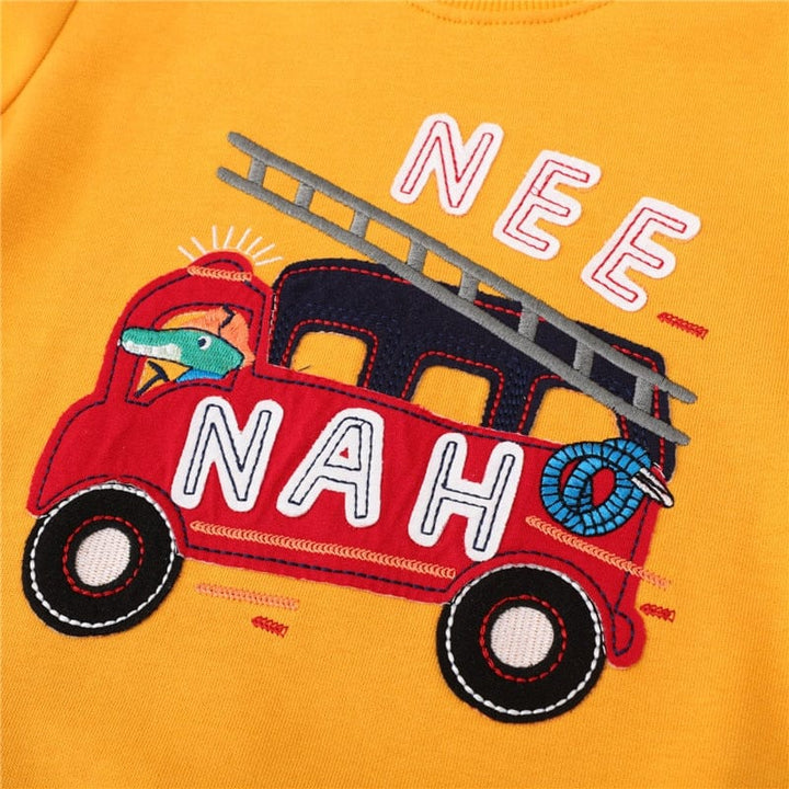 Winter Sweatshirts Cotton Fire Truck Kids Sweaters BENNYS