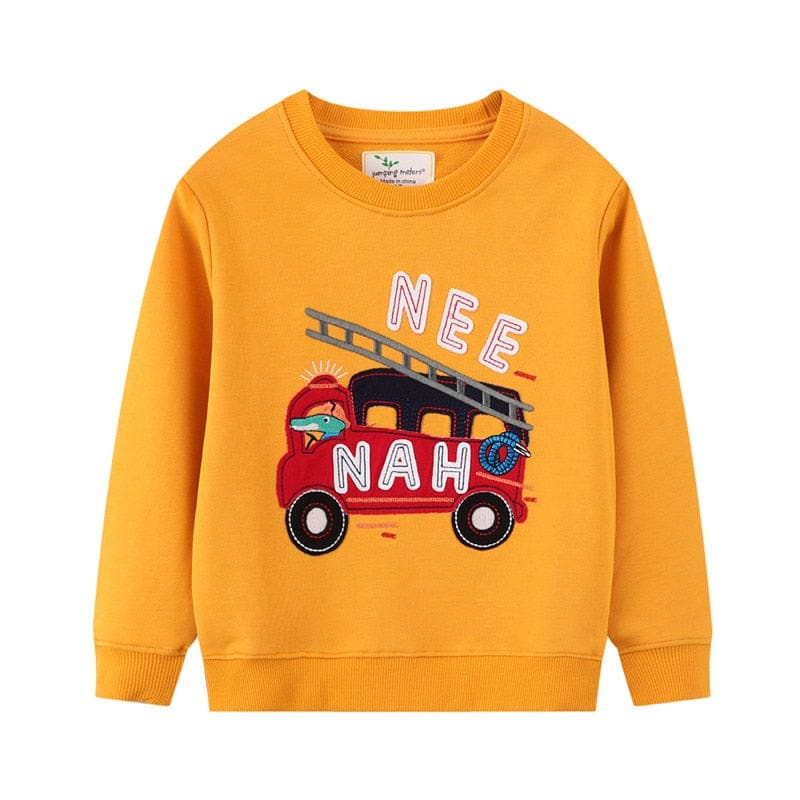 Winter Sweatshirts Cotton Fire Truck Kids Sweaters BENNYS